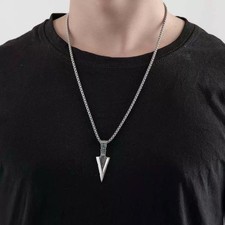 Herren Halskette Titan, Geschenk Männer, Dreieck Halskette mit Speerspitze