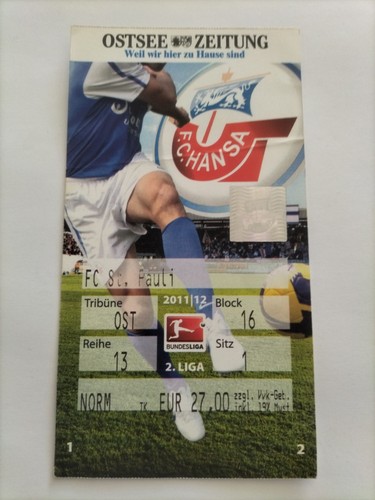 Sammler ticket fc hansa - sammler,