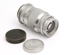 Leica Ernst Leitz Wetzlar Elmar 1:4 / 9 cm Nr.646553 Baujahr 1947 "all chrome"
