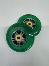 Scooter Rollen 100 mm 2 Stück  Ersatz Rad mit Kugellager Nabe 8mm grün