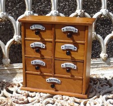 Gewürzschränkchen Gewürzschrank Hängeschränkchen 7 Schübe Porzellanschilder