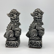 Asiatische Glücksbringer Vintage Wächterlöwen / Tempelhunde Figuren