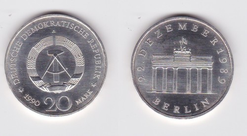 Ddr gedenk münze mark - ddr, 20