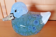 RAKU Keramik Ente, Handarbeit, Norwegen, 10 X 13 cm, gemarkt