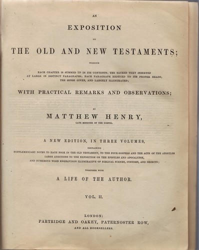 Holy bible metthew henry the - metthew,