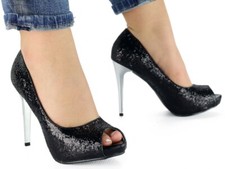 Schwarze Damen Plateau