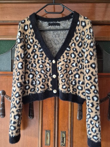 Modische strickjacke leoprint - modische,
