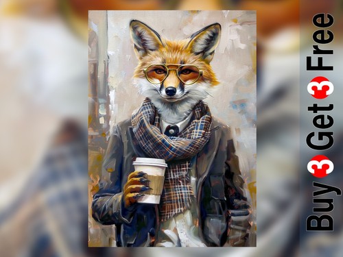Fuchs porträt druck - porträt, auf