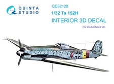 Quinta Studio 1/32 Ta 152H 3D-gedrucktes & farbiges Interieur (Zoukei-Mura)