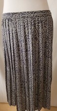 Gr 40/42 Faltenrock Rock Grau Weiß Muster Maße beachten!!