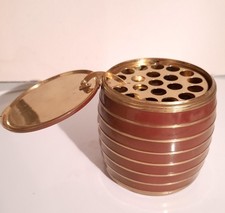 Zigarettendose aus den 50er Jahren, Metall, braun/gold