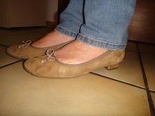 braune Wildleder Ballerinas