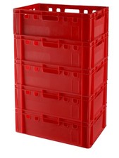 5 Stück Eurokasten E2 Metzgerkiste Lagerkiste Stapelkasten verschiedene Farben