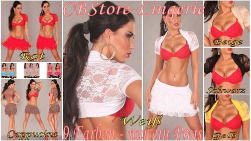 Sexy kurzarm bolero mit spitze - bolero,
