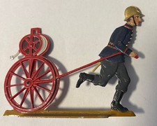 OPA'S ALTE ZINNFIGUREN SAMMLUNG "FEUERWEHR BEIM LÖSCHEN" HANDBEMALT 