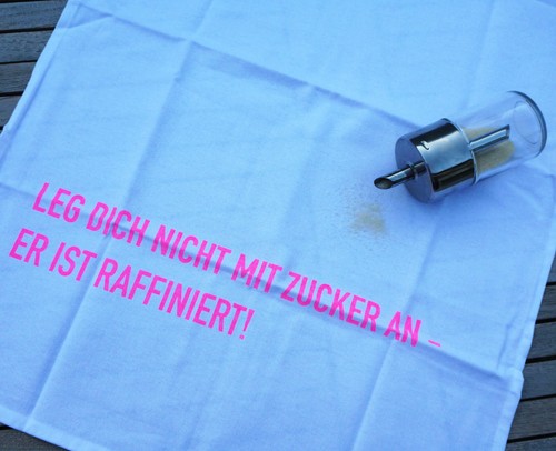 Geschirrtuch mit spruch weiß - mit,
