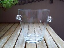 Vintage kleiner Eiskübel Eiseimer Glas geschliffene Punkt + Linien 60er/70er J
