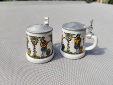 Miniatur Bierkrug BMF Zinn mit Zinndeckel