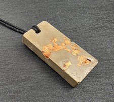 Halskette Handmade Beton Glitzer Glitter Rosegold Folie Vintage