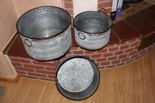 Zinkwanne rund, mit runden Griffen, in 3 Größen erhältlich, Zinkschale, Wanne