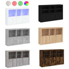 Sideboard Küchenschrank Kommoden mit LED-Leuchten Eichen-Optik 162x37x100 cm
