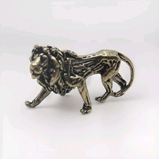 Kupfer Messing Figur Löwe   Kupfermikroskulpturen Setzkasten