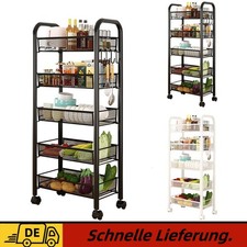 Küchenwagen Rollwagen Servierwagen 5 Ebenen mit Rollen Küchentrolley Bastelwagen