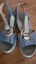 Sandalen Keil Absatz Blau Gr