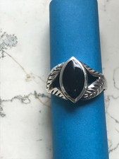 Vintage Boho Silberring Silber 925 mit Onyx Stein