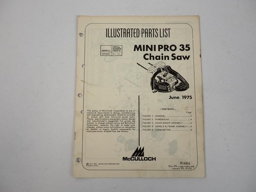 Mcculloch minipro35 chain saw - mcculloch,
