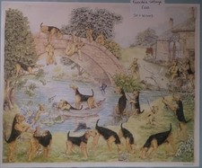 Riverdale Airedale Terrier Druck von Ann Curran Ragtail Airedales