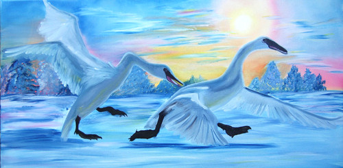 Keilrahmen öl kunst ente - Öl,