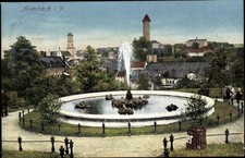 Ak Auerbach im Vogtland, Springbrunnen, Parklandschaft,... - 4733646