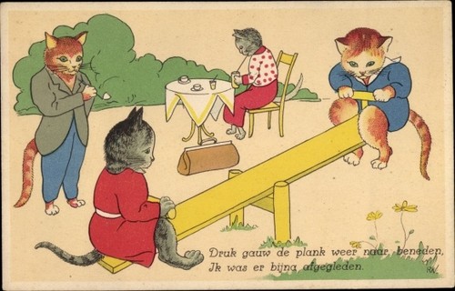 Künstler katzen auf dem - katzen,