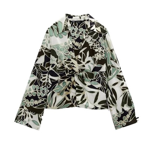 Zara grüne satinbluse mit - zara,