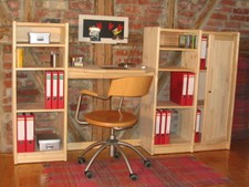 Schreibtisch Regal Regalsystem Holz Kiefer massiv natur flexibel & erweiterbar