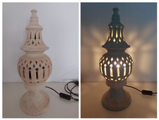 orientalische Lampe Tischlampe H 43cm schönes Licht langes Kabel 180cm