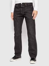 Levis Herren Denim Hose 501 Original 5-Pocket Style Straight Jeans Mens Schwarz