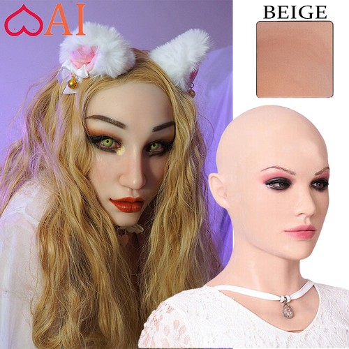 Realistic silicone female head - silicone,