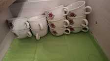 10er Tassen Set Rose Kahla GDR 86 Porzellan,kleine Tassen,Sehr Gut Bis Neuwertig