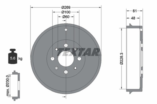 Textar bremstrommel - textar,