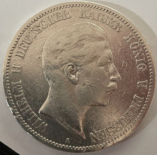 WILHELM II. DEUTSCHER KAISER KÖNIG VON PREUSSEN 3 MARK DEUTSCHES REICH   1911