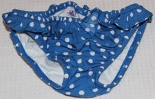 Petit Bateau Schwimmwindel Badehose Pünktchen blau NEU Rüschen Gr. 68 oder 86