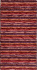 Gabbeh Teppich Orient Perser Rug Lila Orange Rot Schurwolle Streifen Design Deko