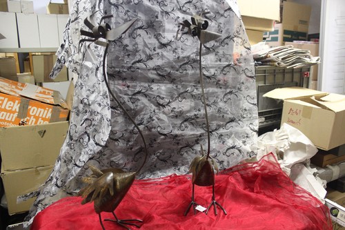 Metall deko vogel - 2x,