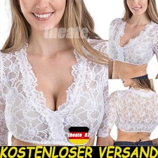 Damen Spitze Dirndlbluse 3/4