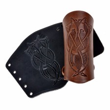 Leder Armschützer mit Prägung Lederarmschützer Armschiene Armband Leather Bracer