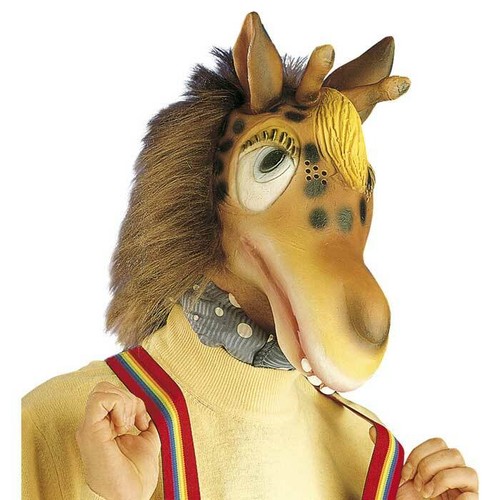 Latex giraffen maske - giraffen, #