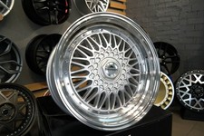 4X R15 Zoll 4X100/108 Forzza Malm Silber + Poliert Rand Räder : Für VW, E30