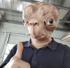 ET Alien Maske Latex Kostüm Fancy Kleid Outfit Party Cosplay Unisex realistisch